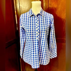 Blue & White Tunic Popover ~ 100% Cotton ~ Small / Size 4 ~ Cool and Comfortable